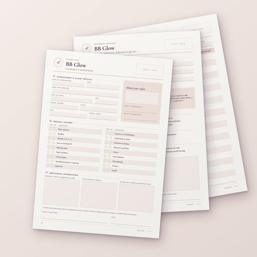 BB Glow form — first page