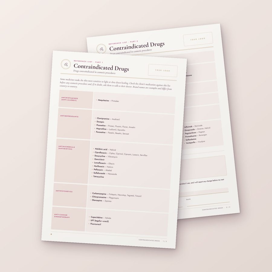 Contraindicated Meds form — first page