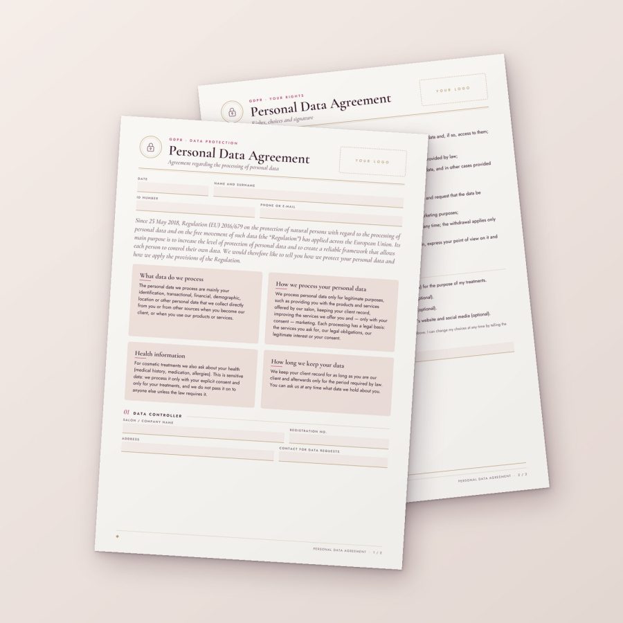 GDPR Consent form — first page